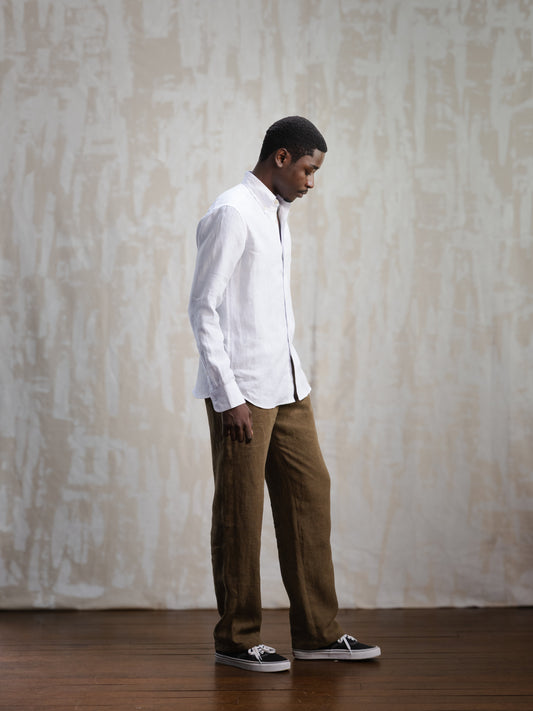 White Button Down Linen Shirt