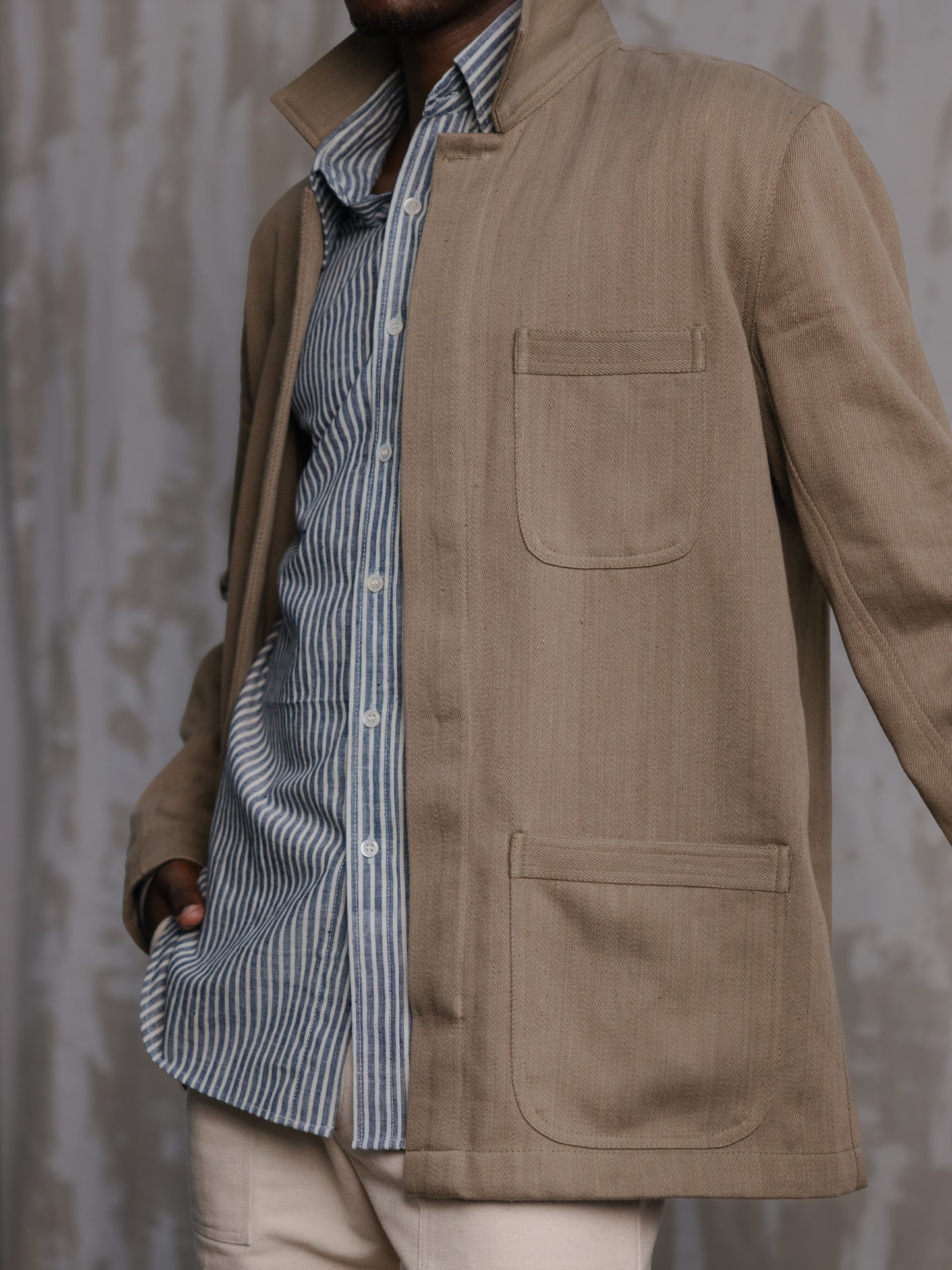 Olive Modified Khadi Field Jacket