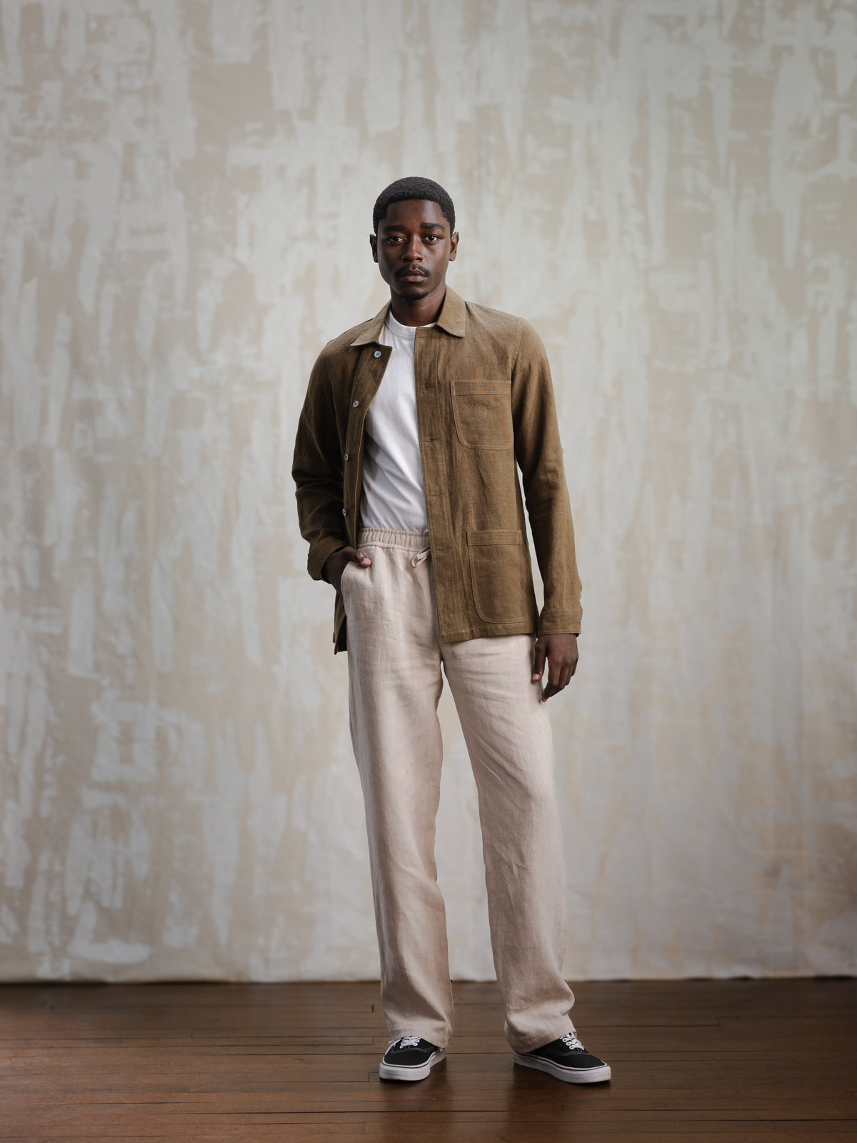 Olive Linen Chore Jacket