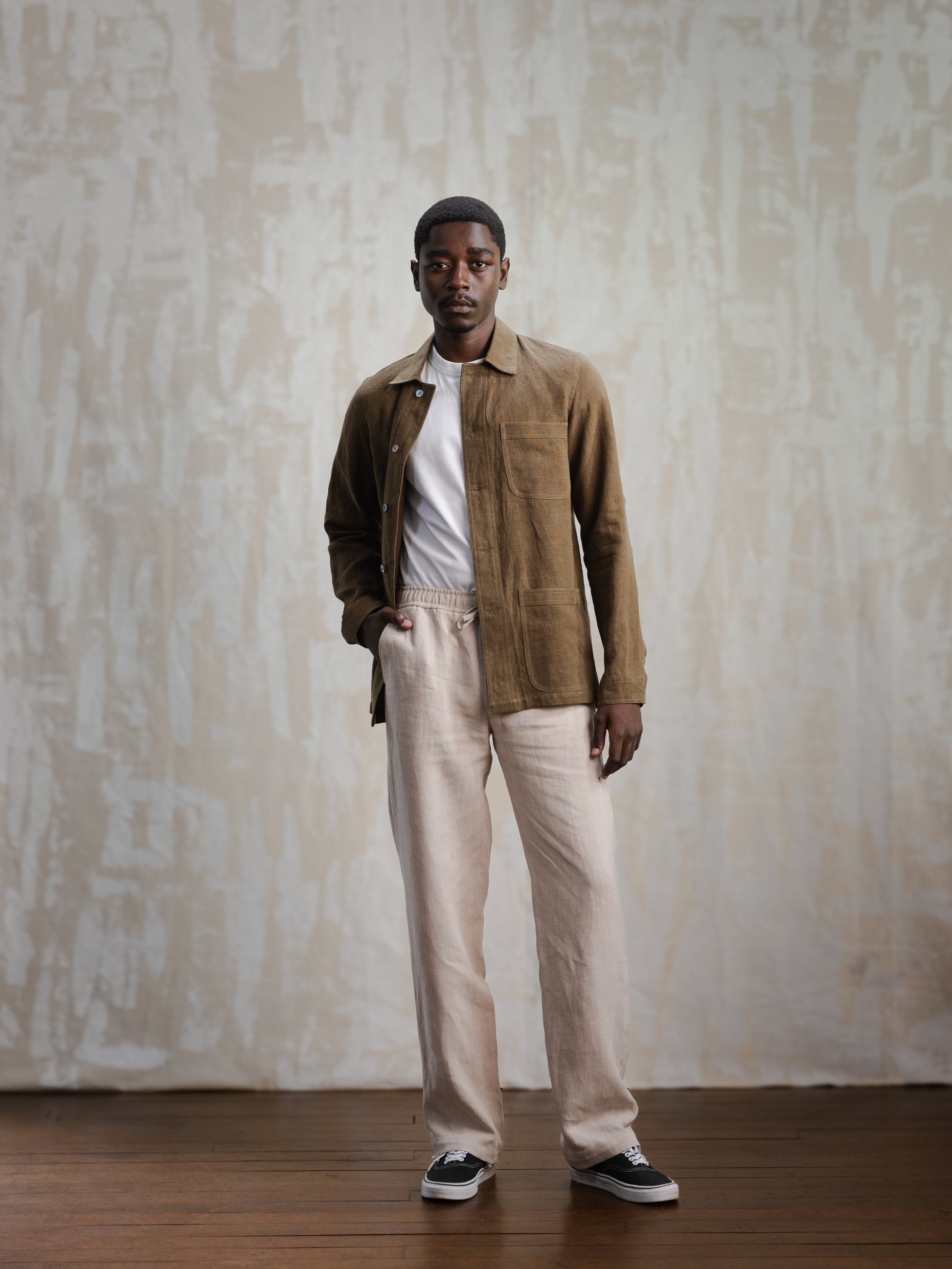 Olive Linen Chore Jacket