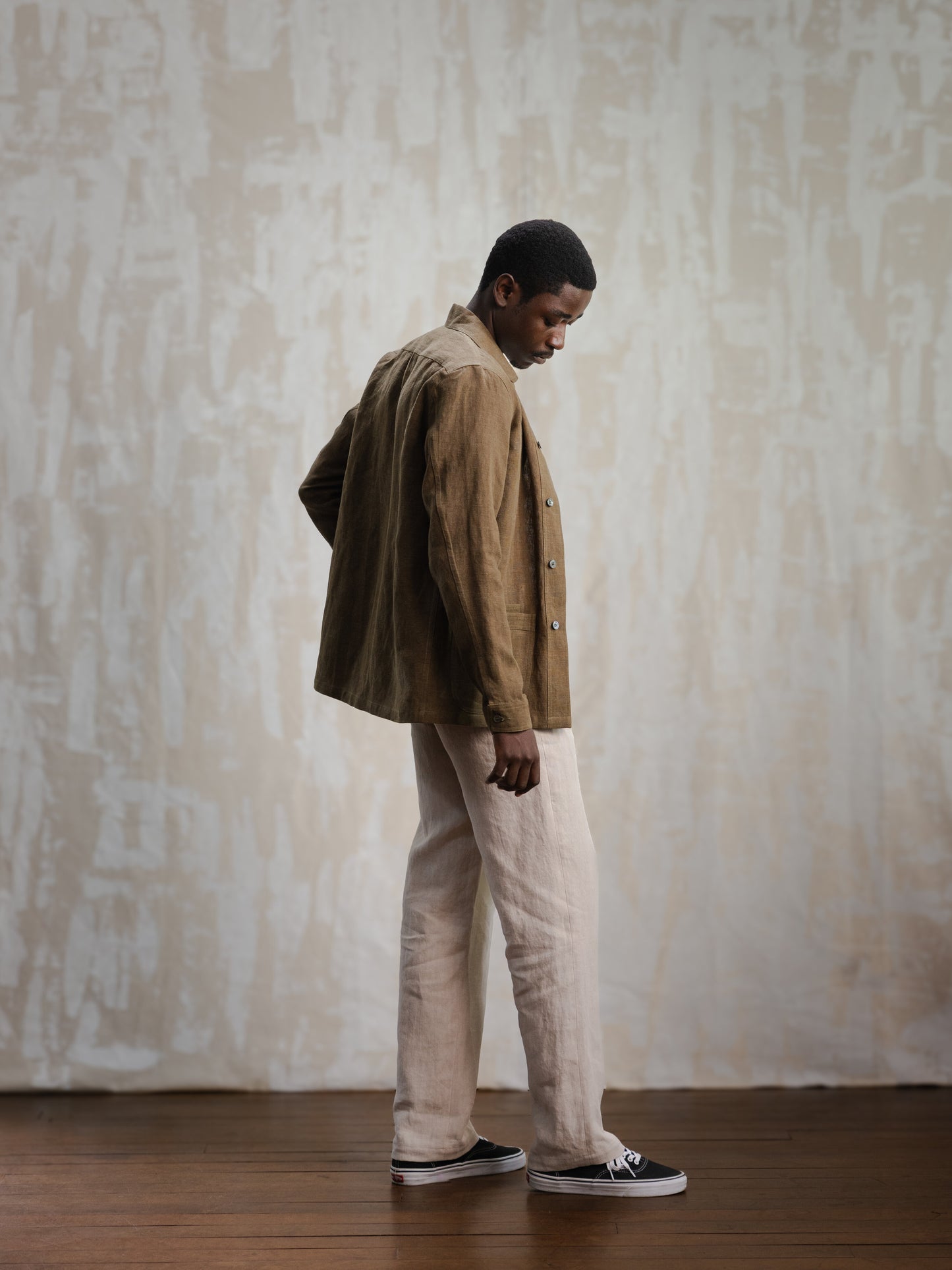 Olive Linen Chore Jacket