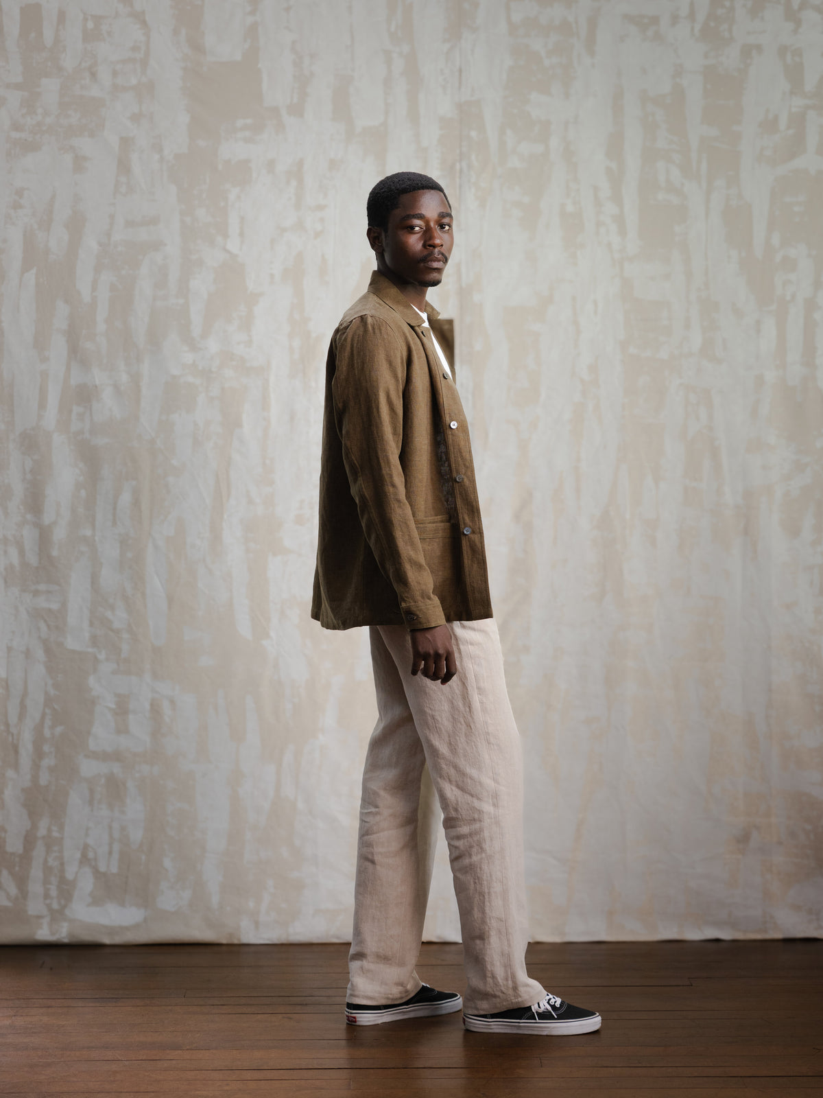 Olive Linen Chore Jacket