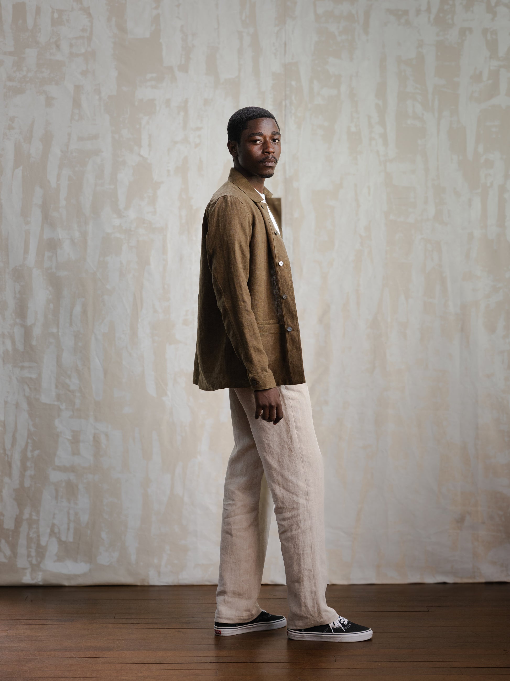 Olive Linen Chore Jacket