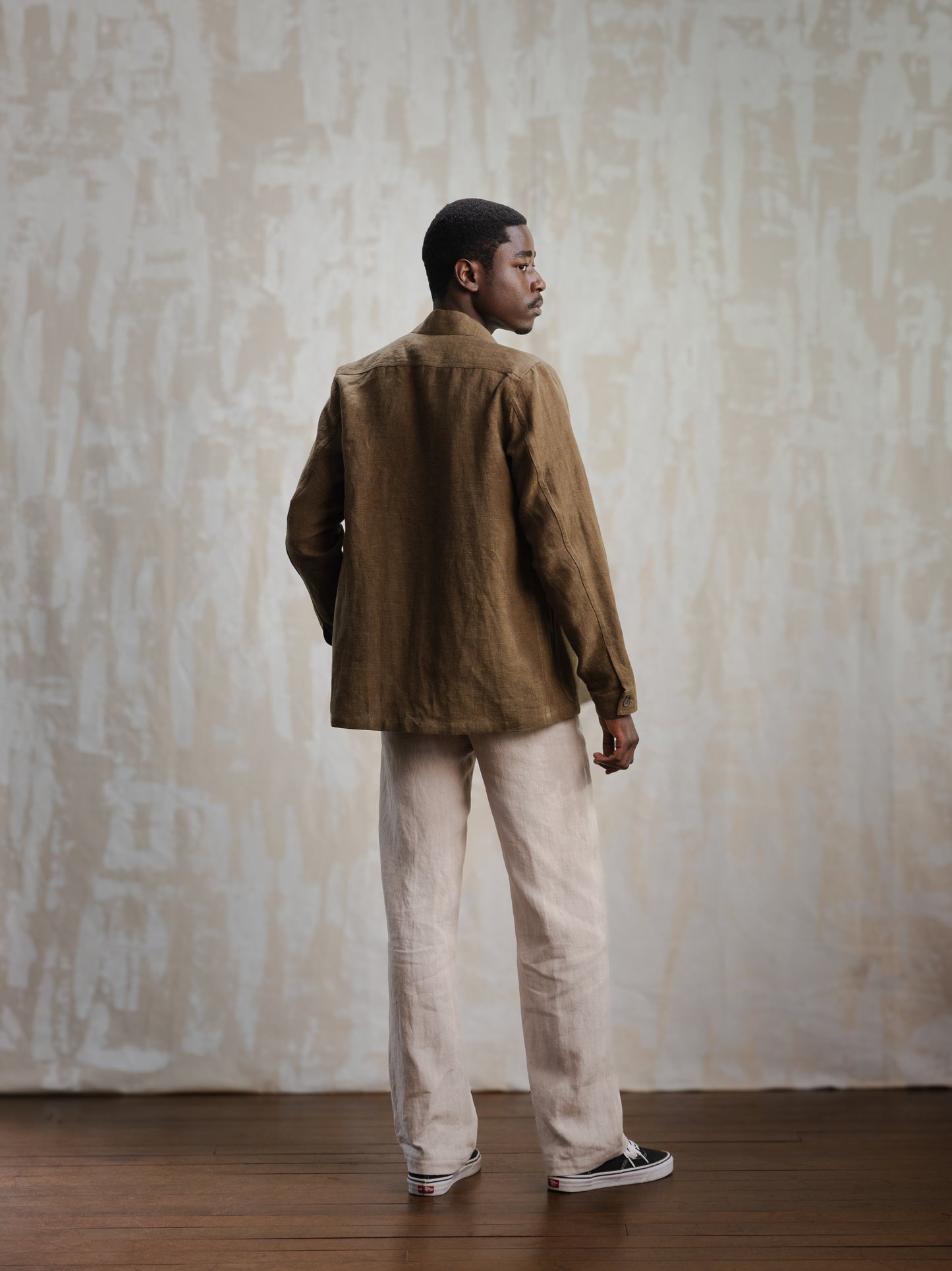 Olive Linen Chore Jacket