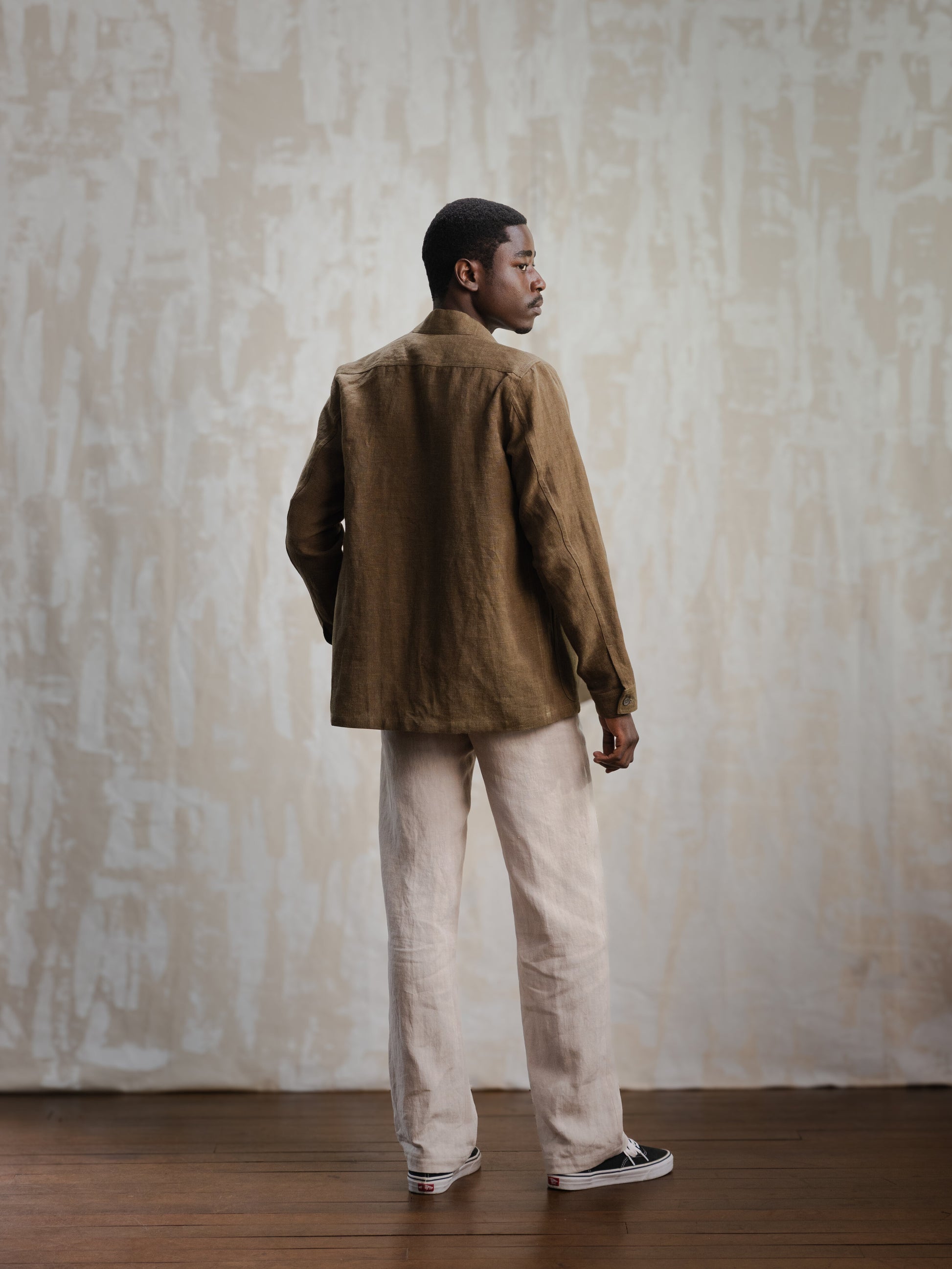 Olive Linen Chore Jacket