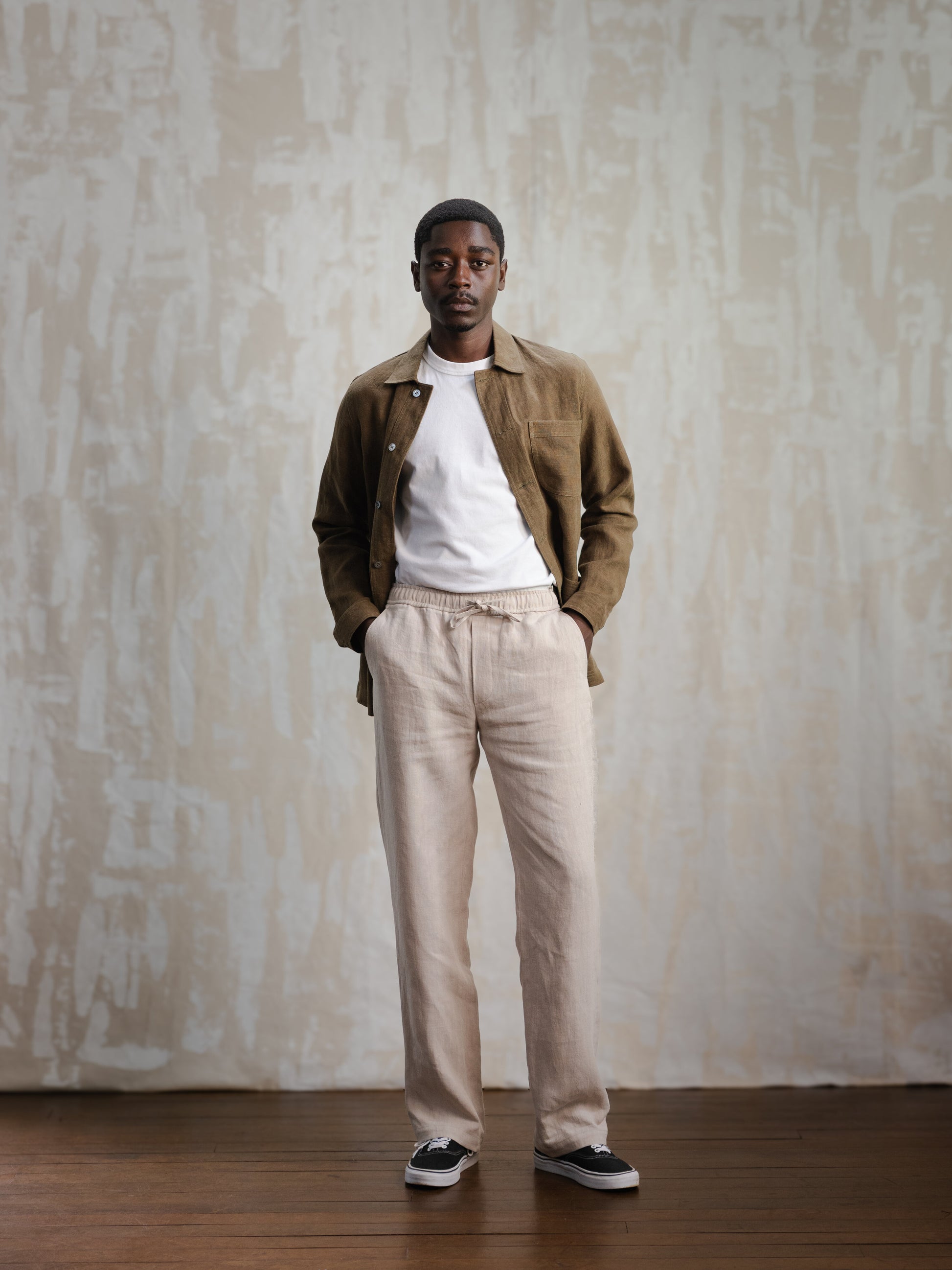 Olive Linen Chore Jacket