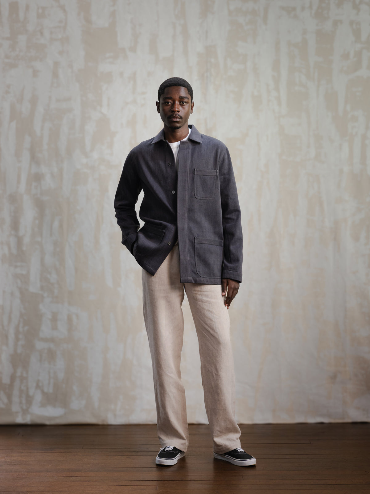 Charcoal Modified Khadi Field Jacket