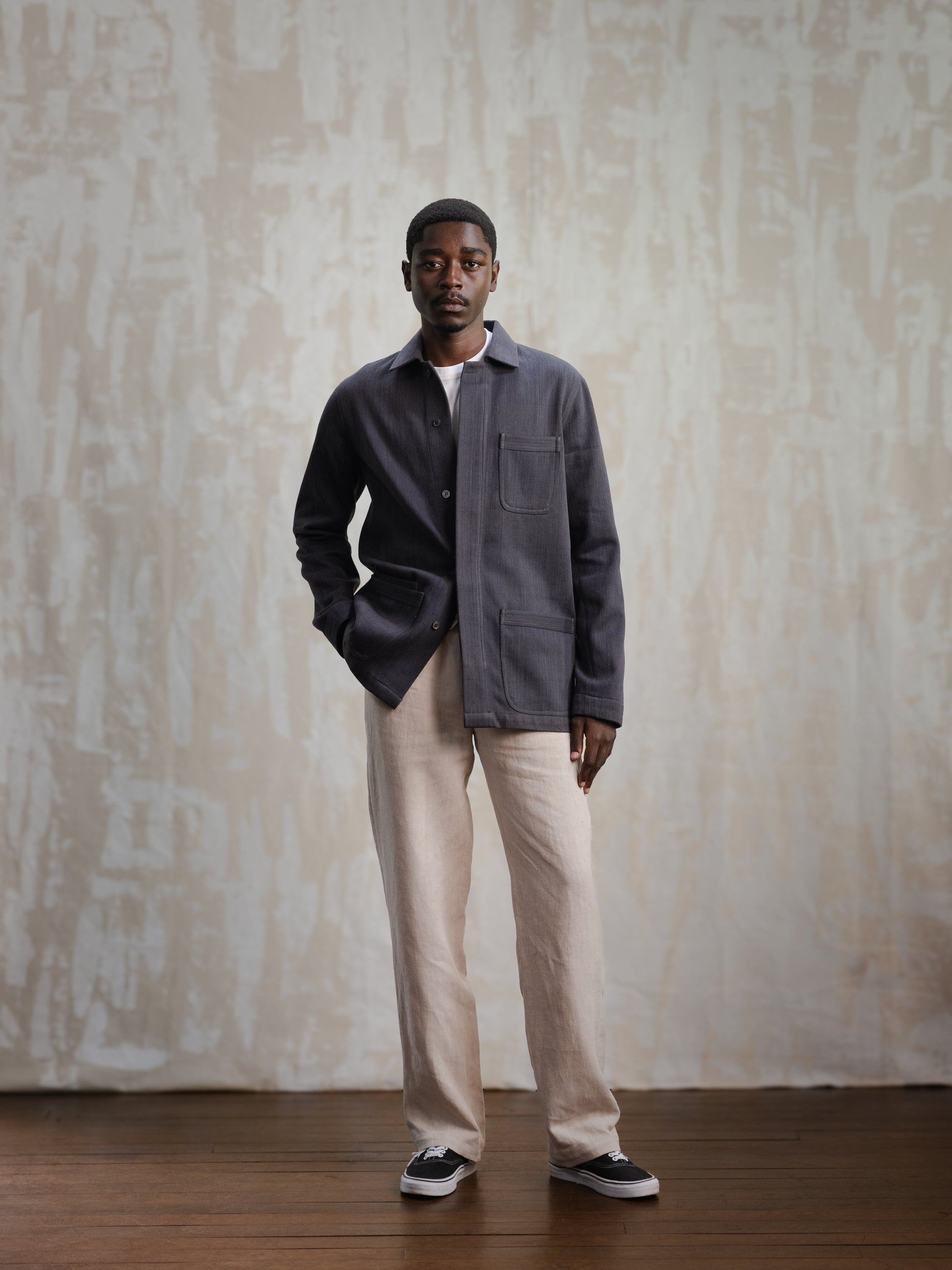Charcoal Modified Khadi Field Jacket