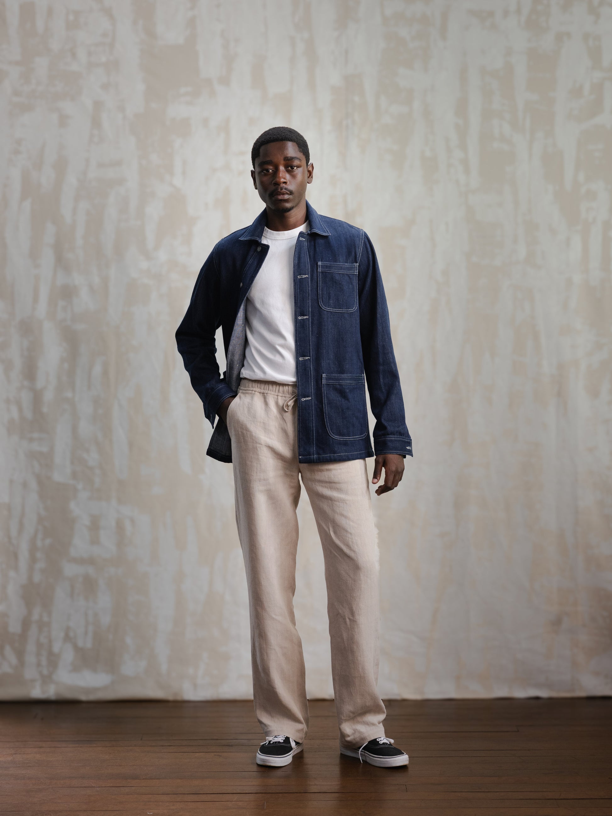 Indigo Khadi Chore Jacket
