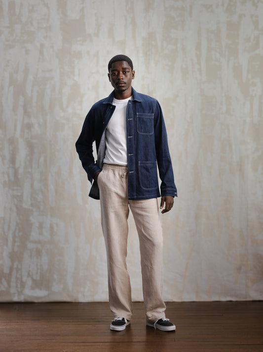 Indigo Khadi Chore Jacket