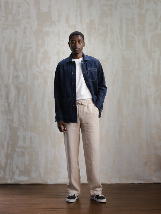 Indigo Khadi Chore Jacket
