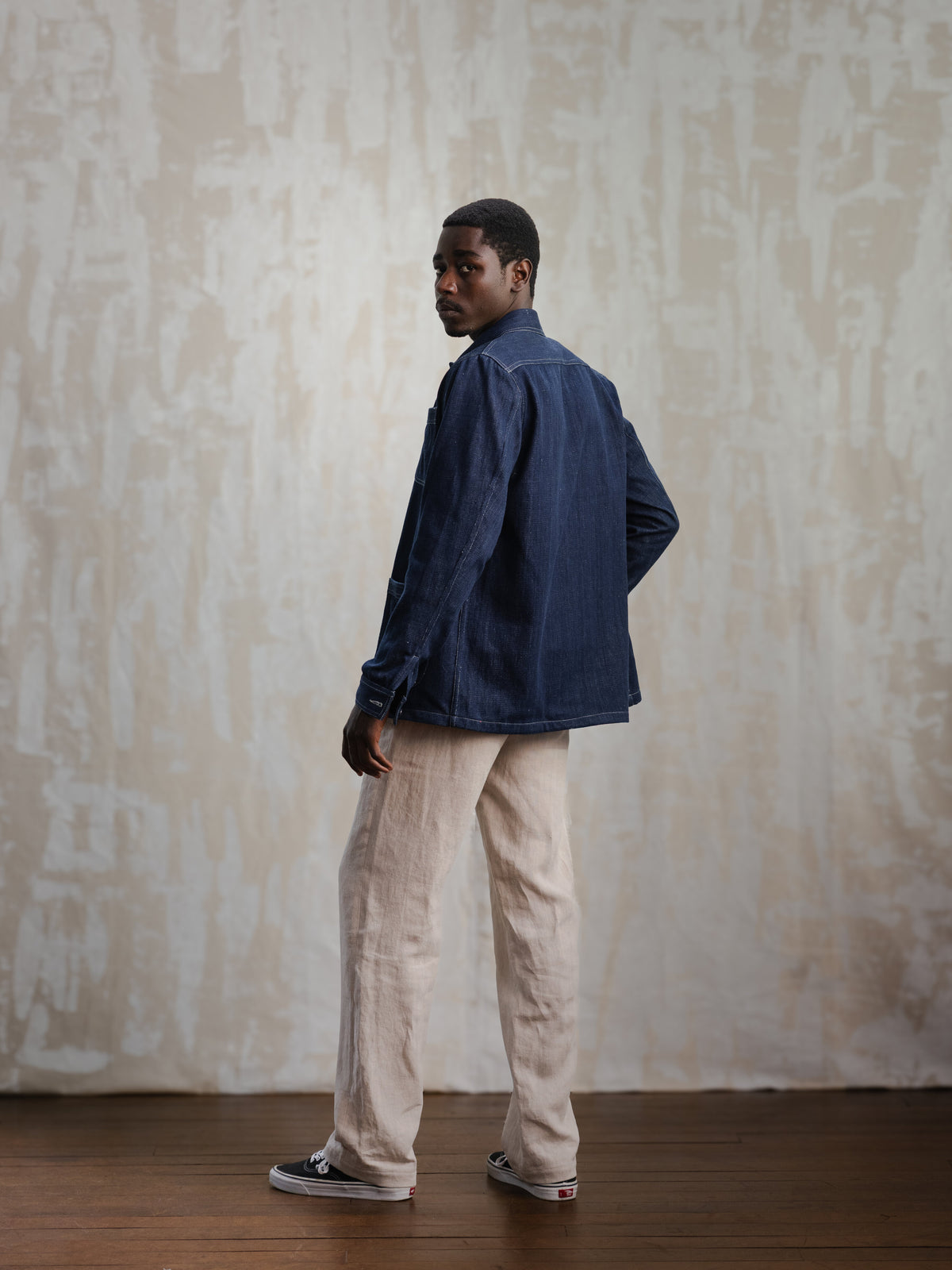 Indigo Khadi Chore Jacket