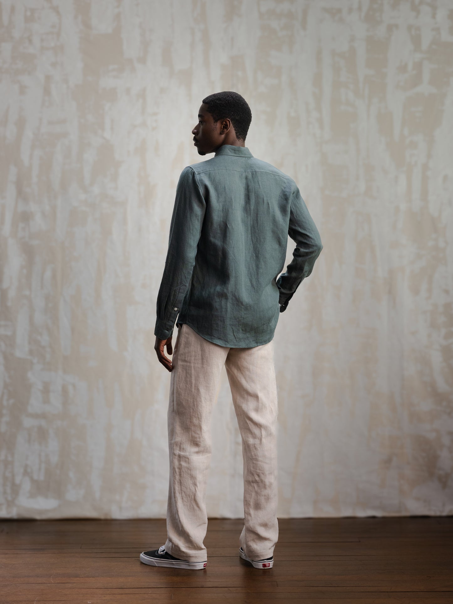 Forest Green Button Down Linen Shirt