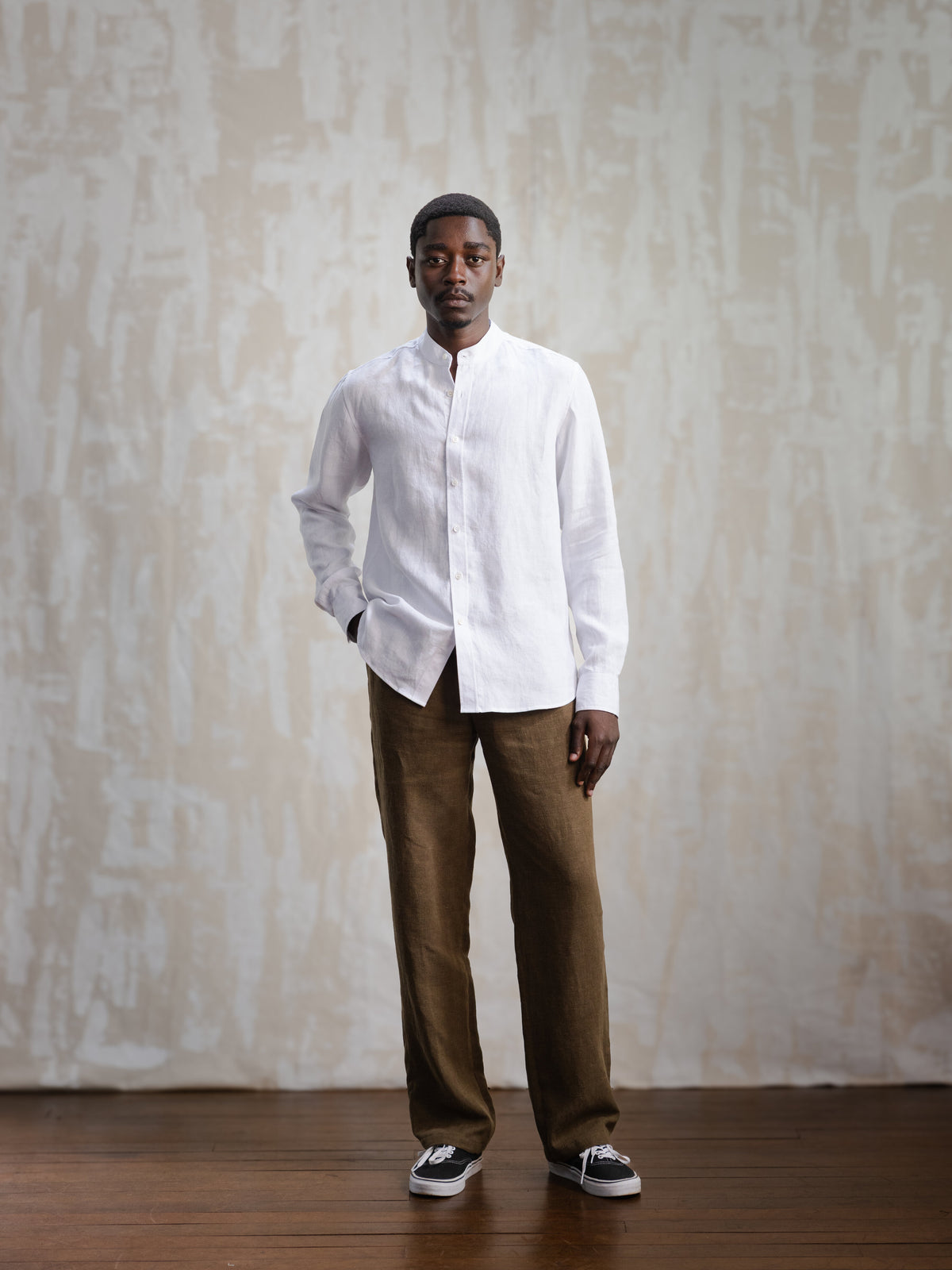 Olive Linen Easy Pants