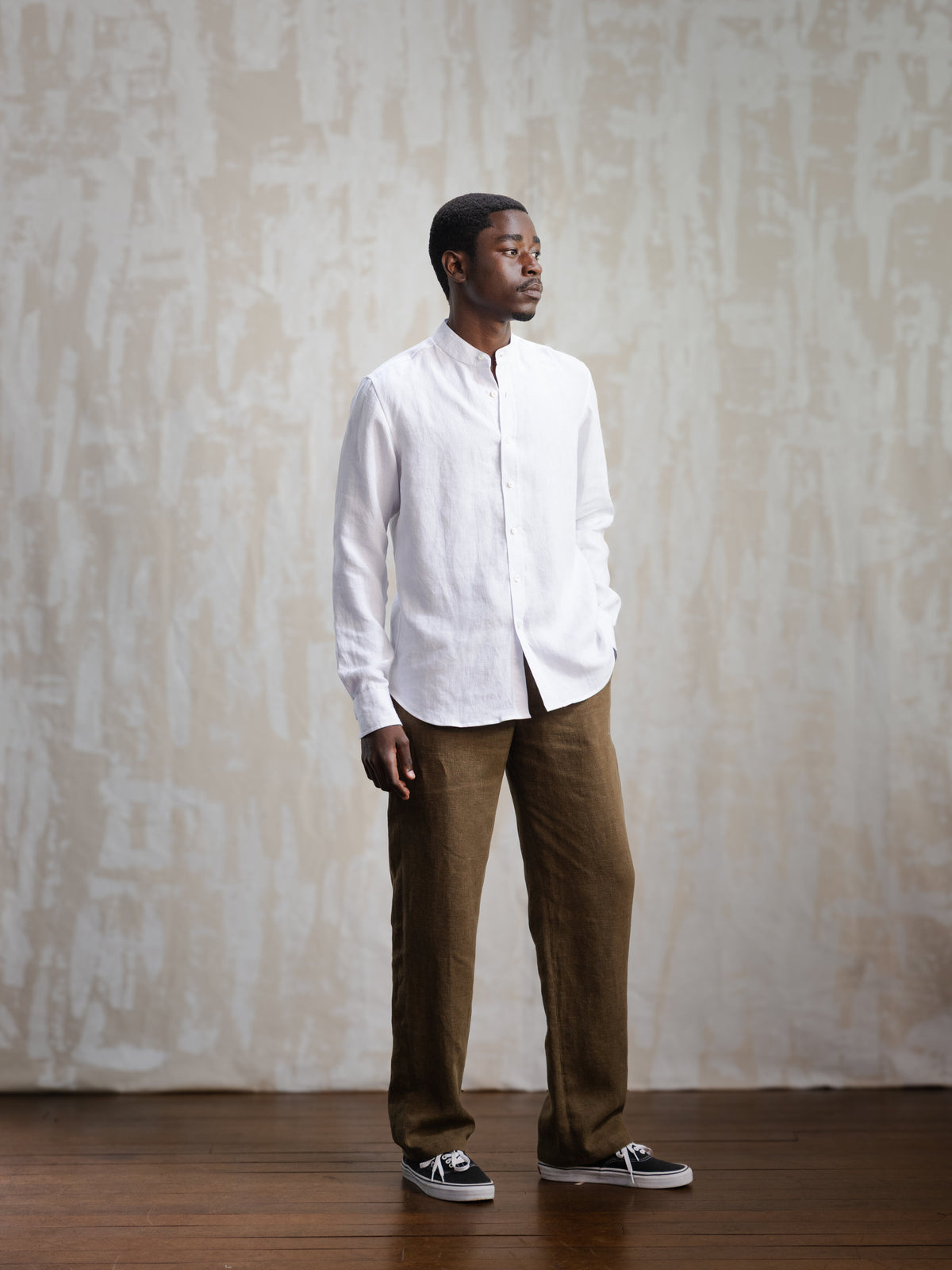 Olive Linen Easy Pants
