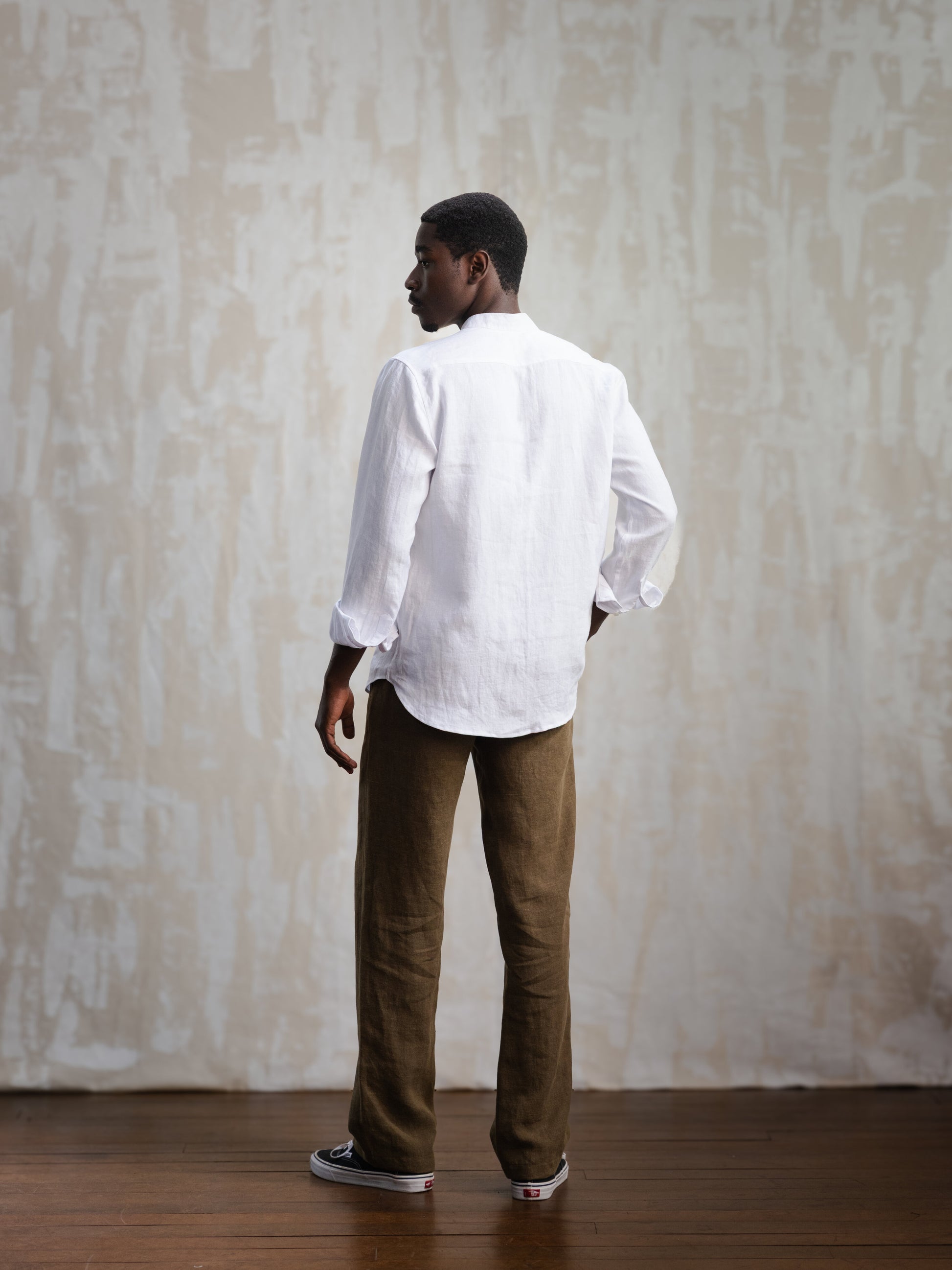 Olive Linen Easy Pants