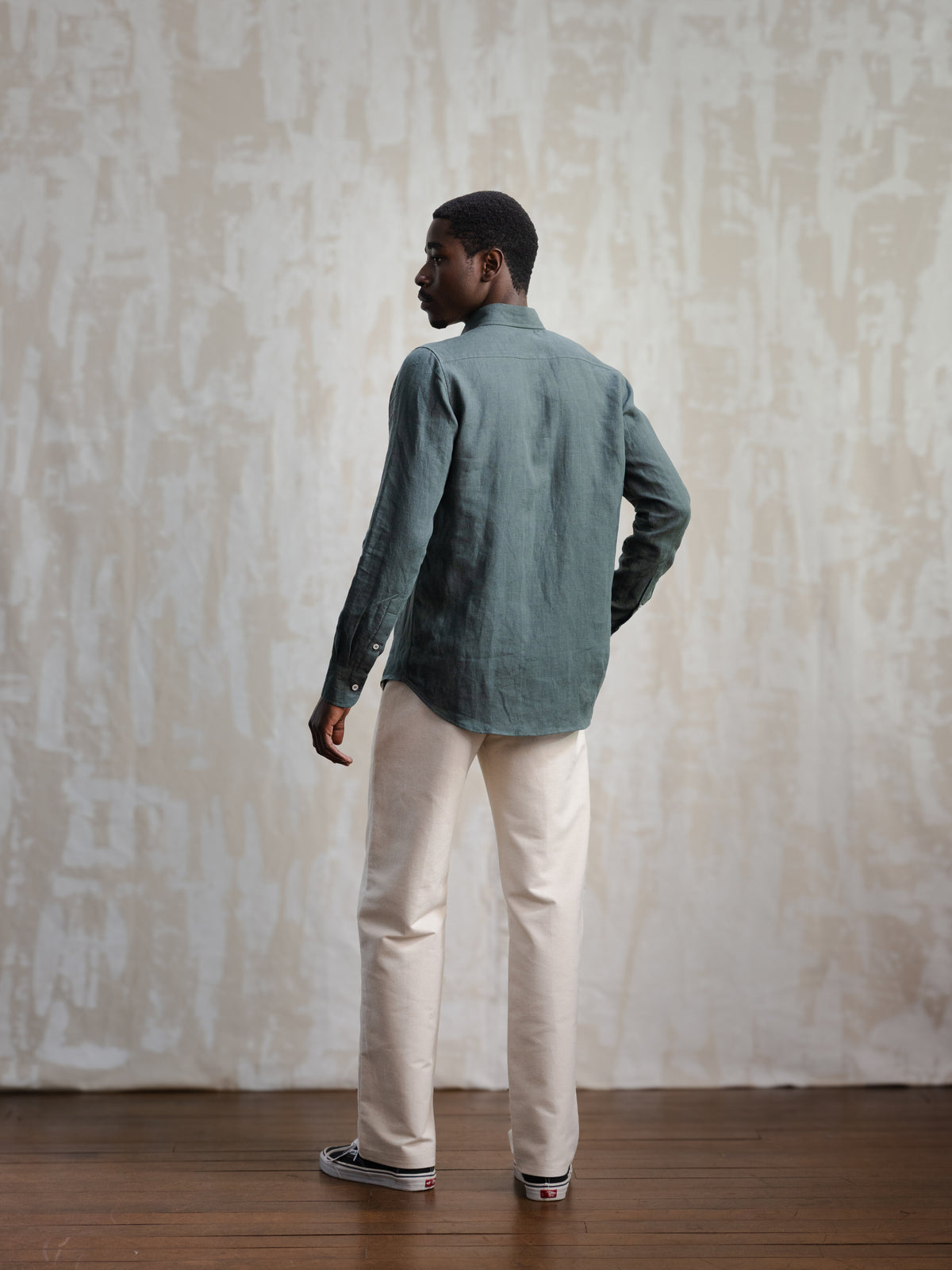 Forest Green Button Down Linen Shirt