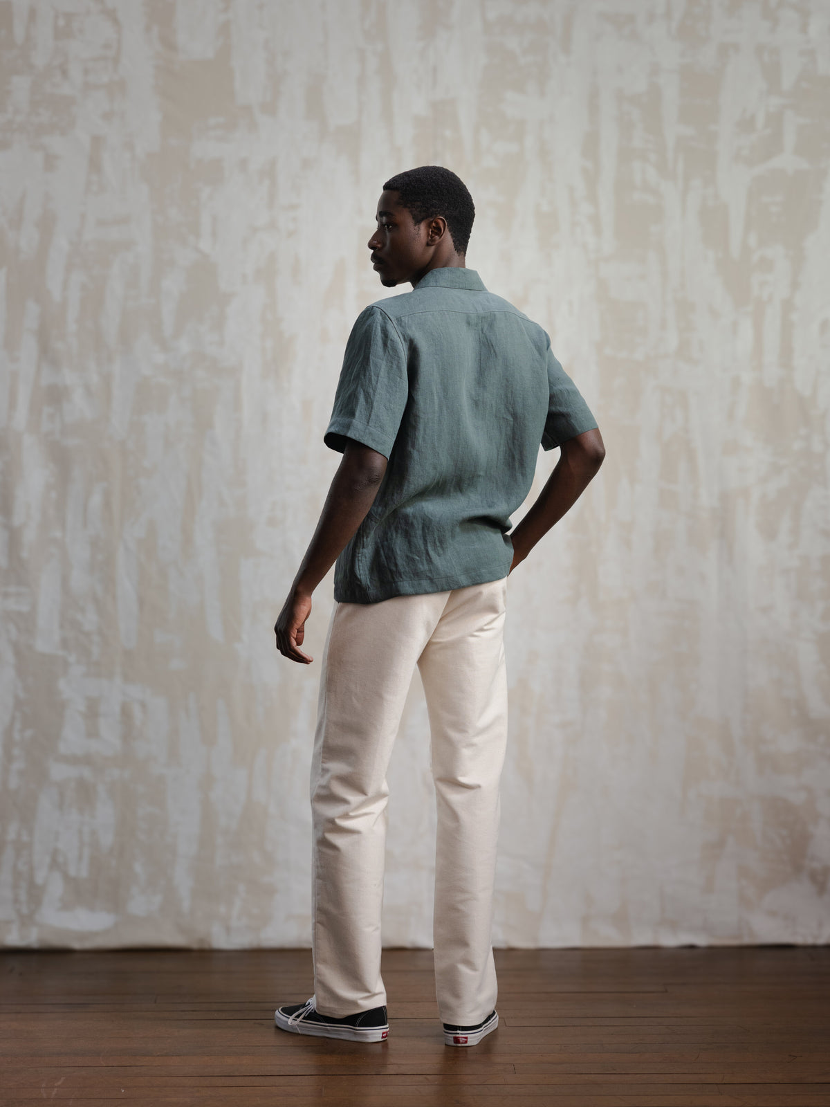 Forest Green Linen Leisure Shirt