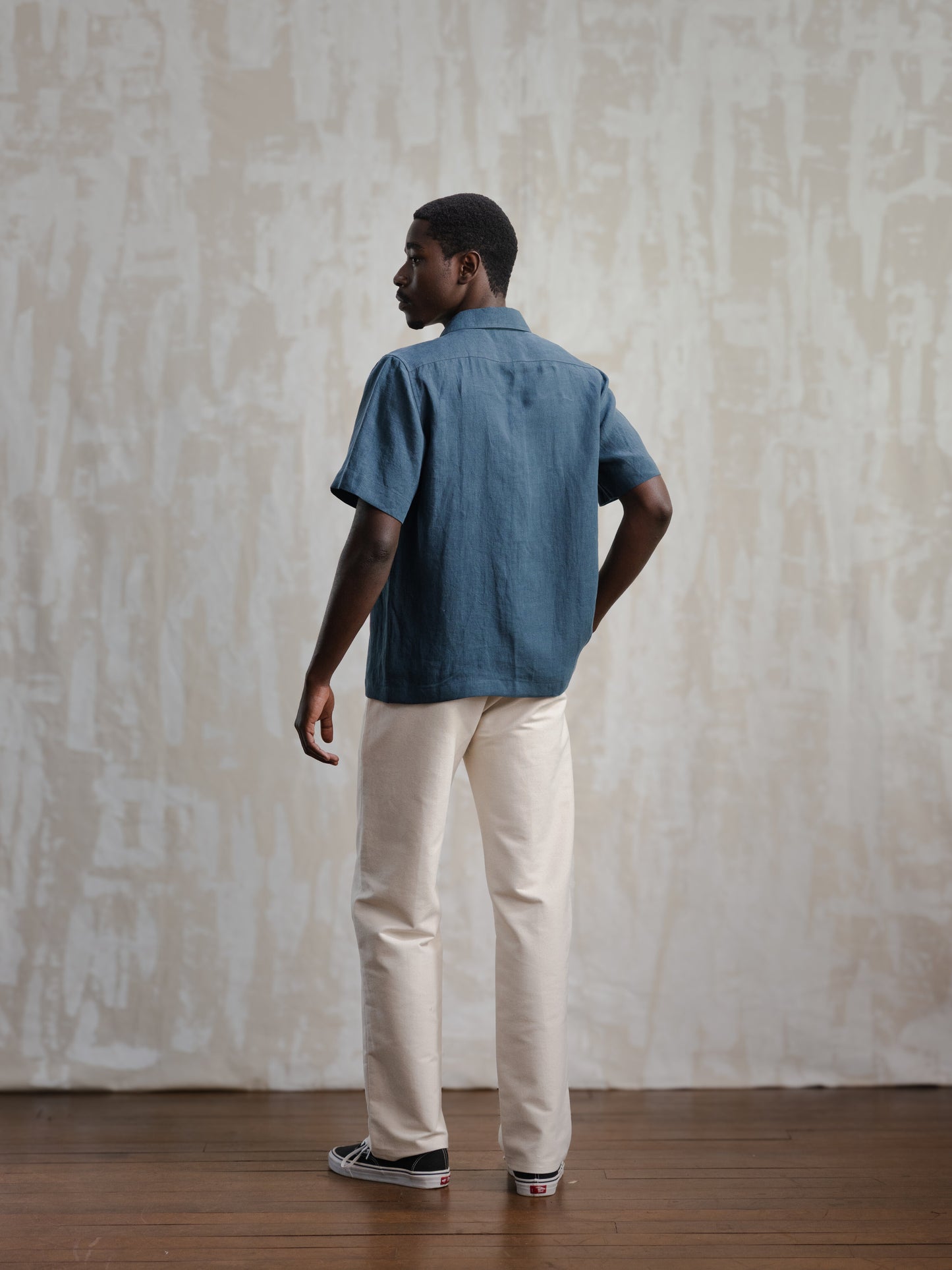 Slate Blue Linen Leisure Shirt