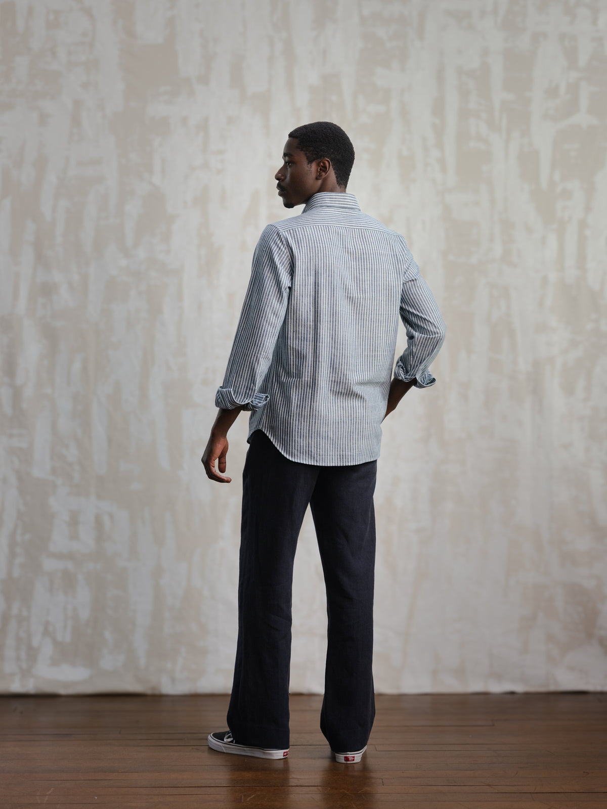 Indigo Stripes Khadi Button Down Shirt