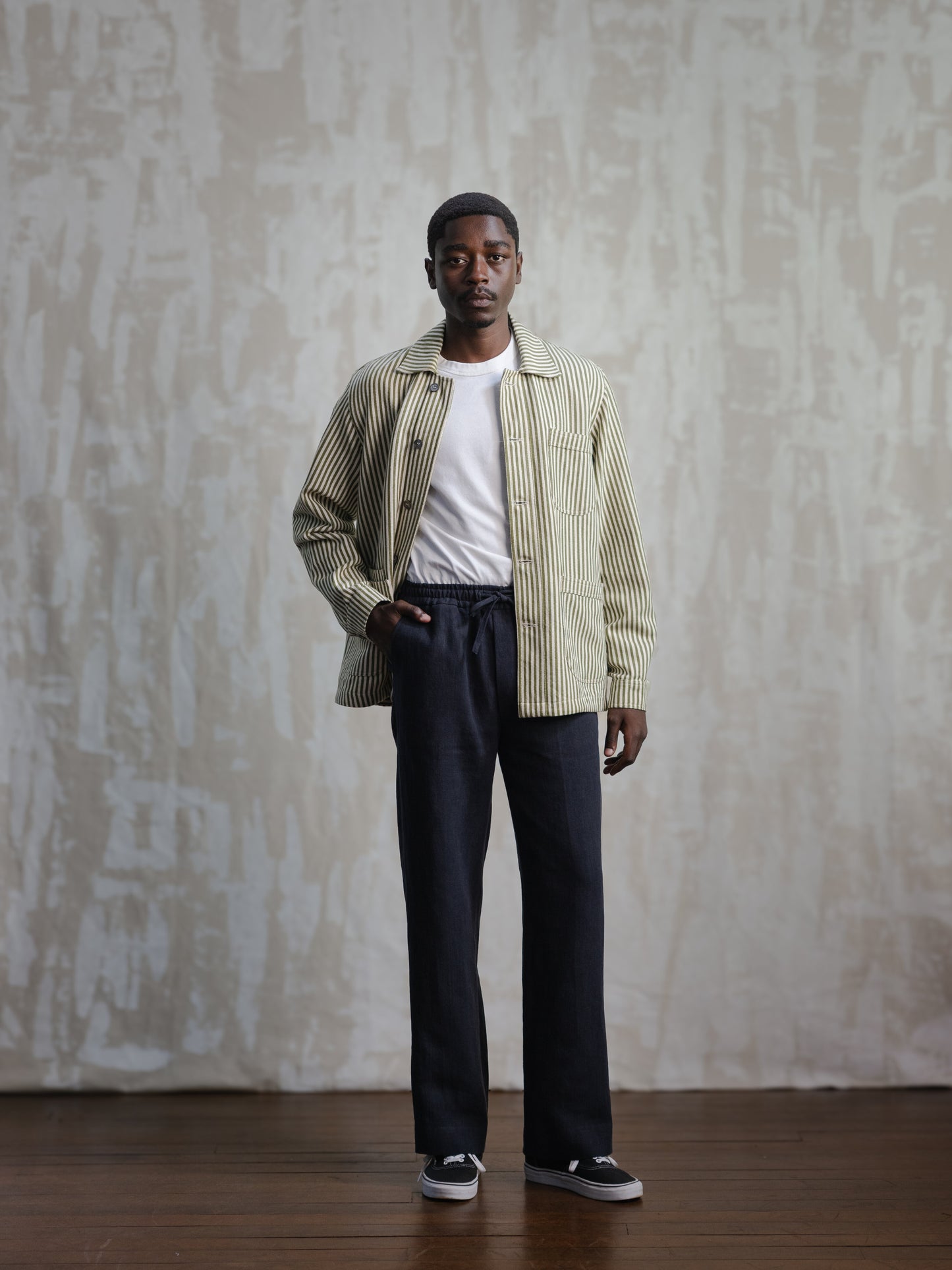 Navy Linen Easy Pants