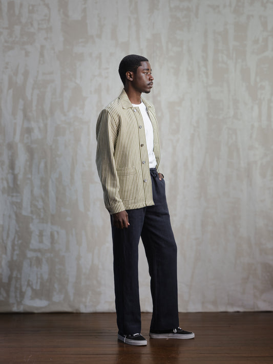 Navy Linen Easy Pants
