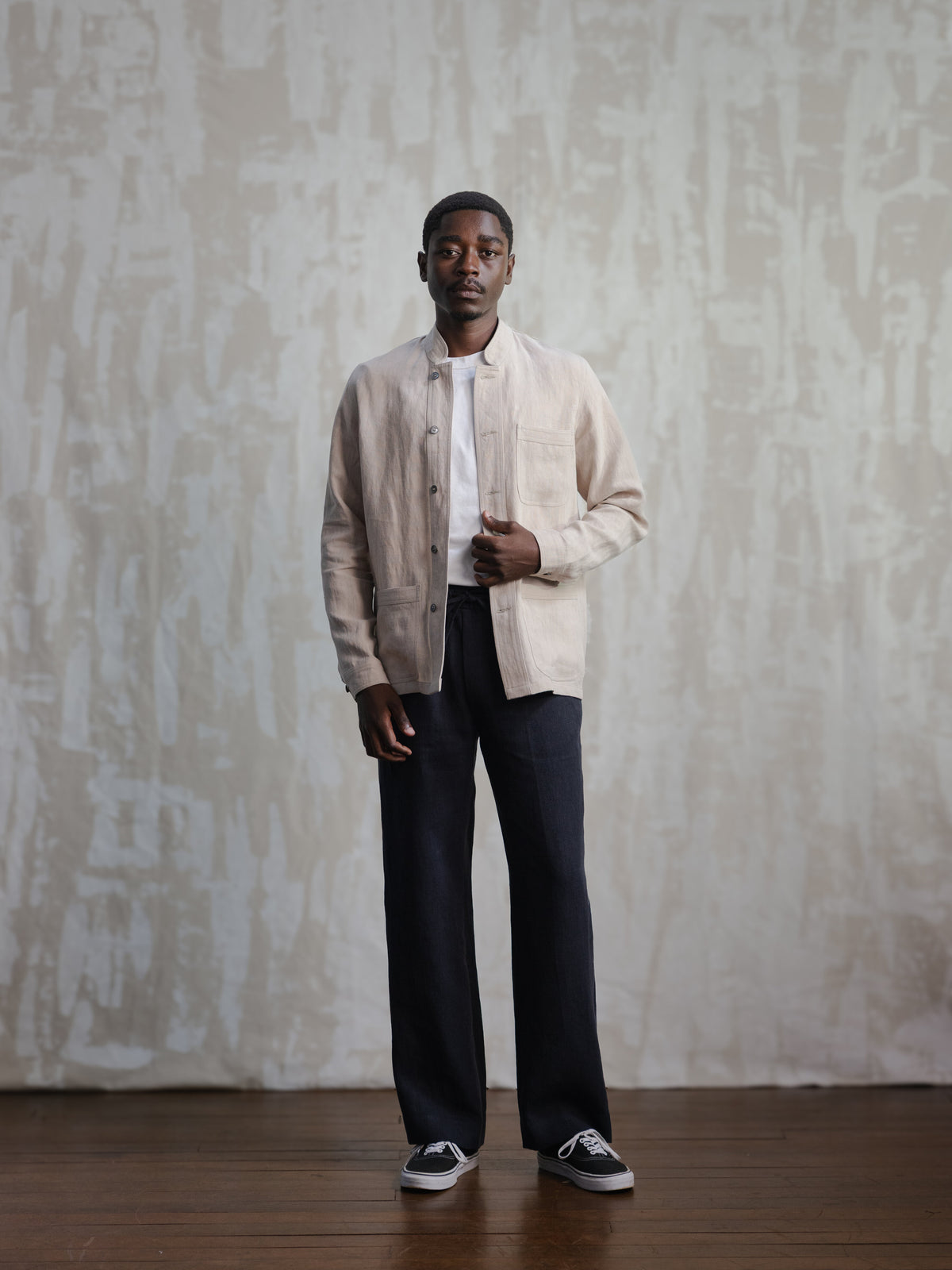 Sand Linen Nehru Chore Jacket