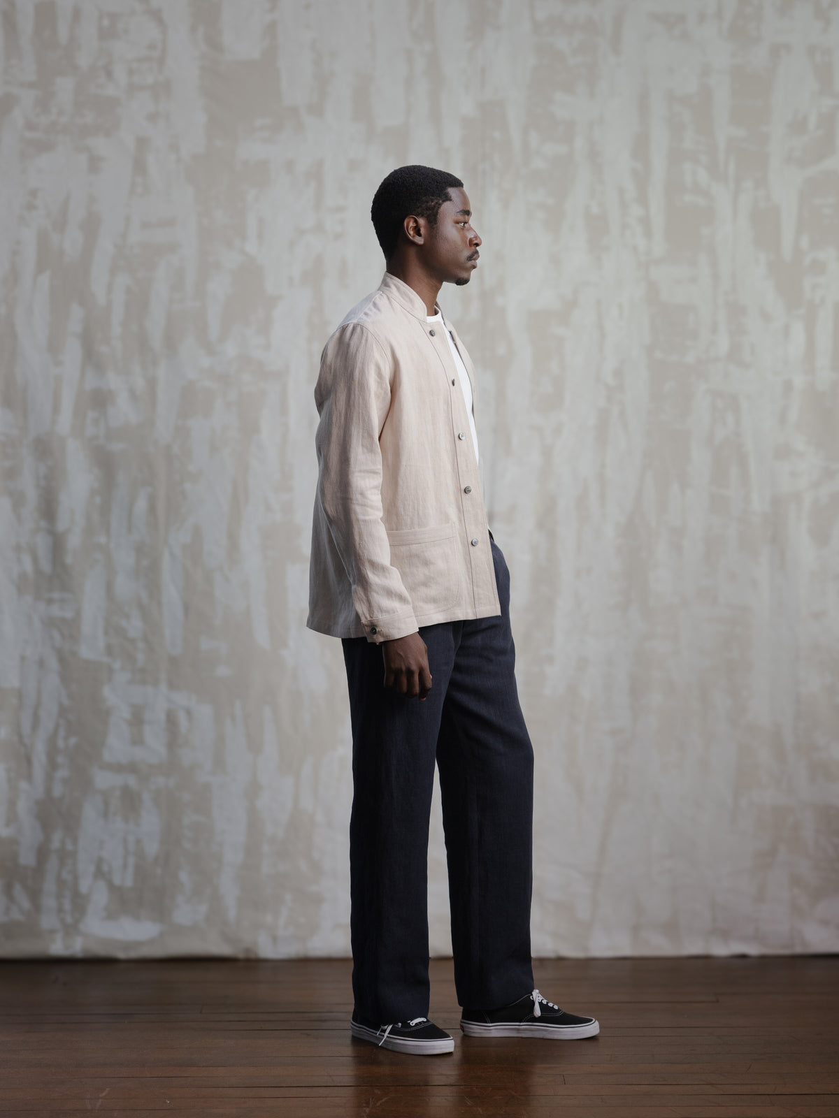 Sand Linen Nehru Chore Jacket