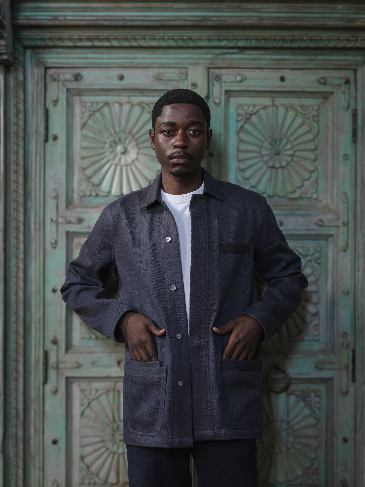 Charcoal Modified Khadi Field Jacket