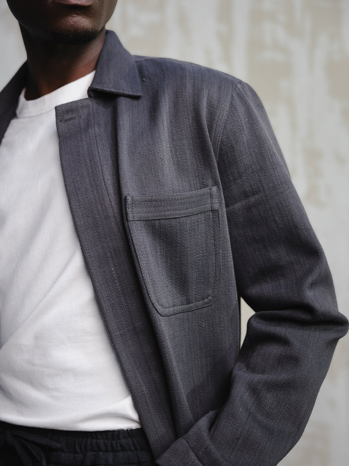 Charcoal Modified Khadi Field Jacket