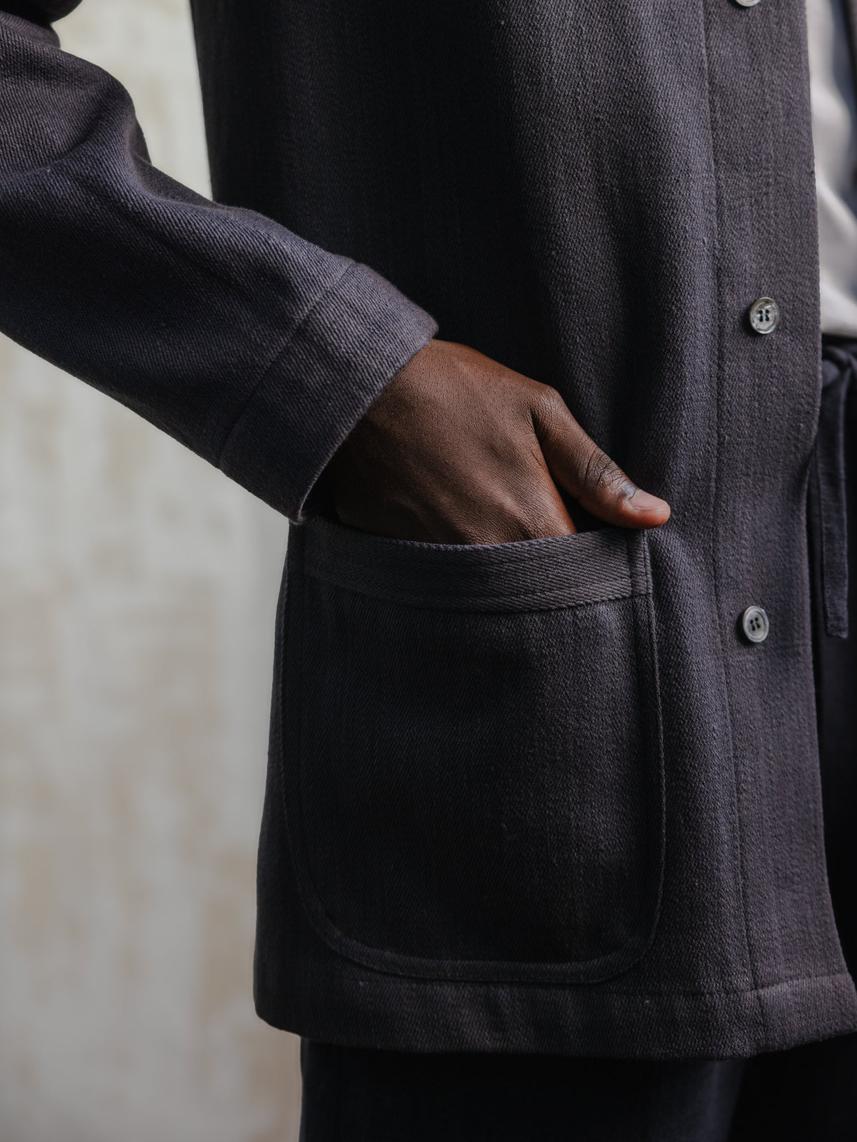Charcoal Modified Khadi Field Jacket