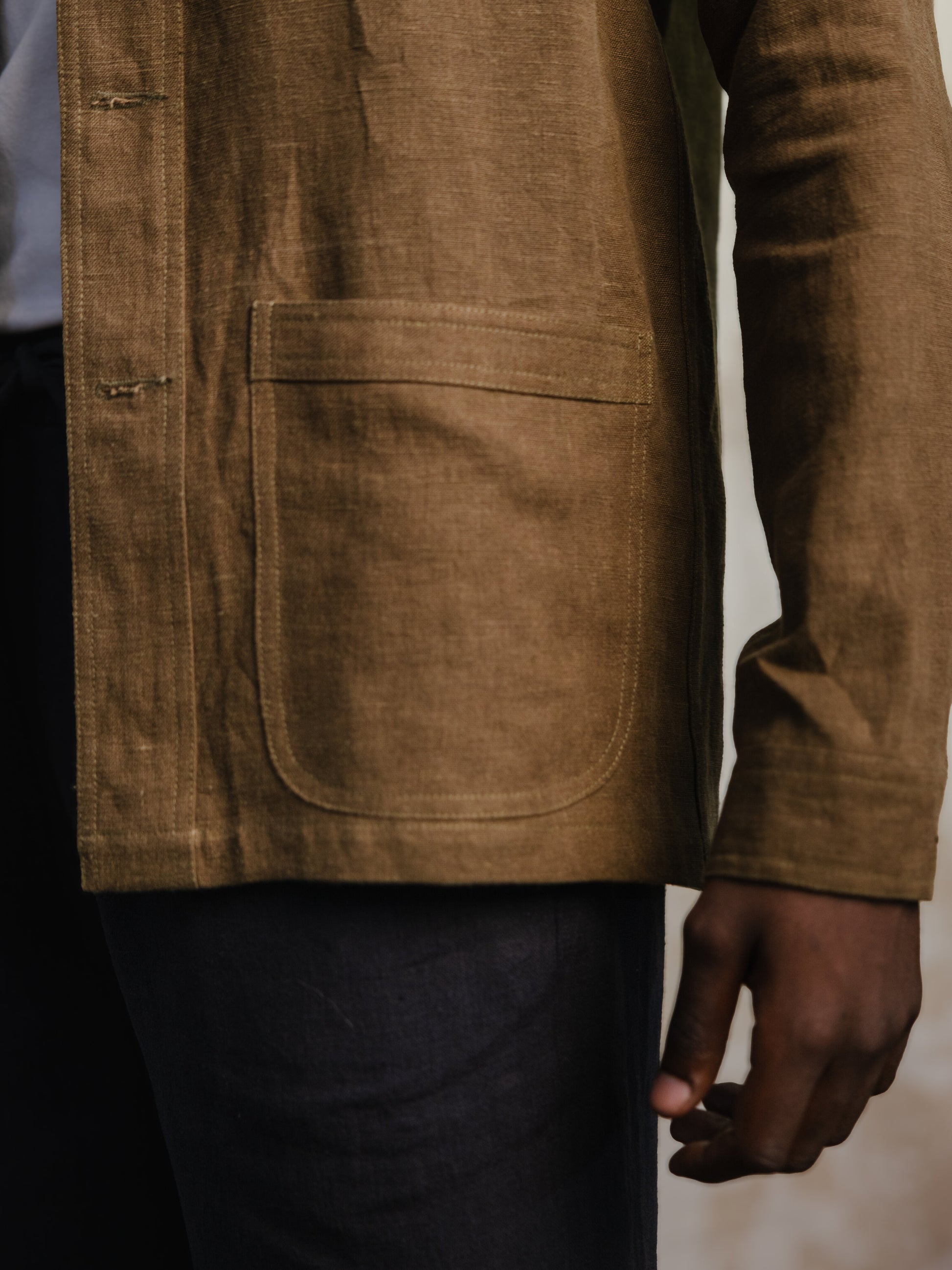 Olive Linen Chore Jacket