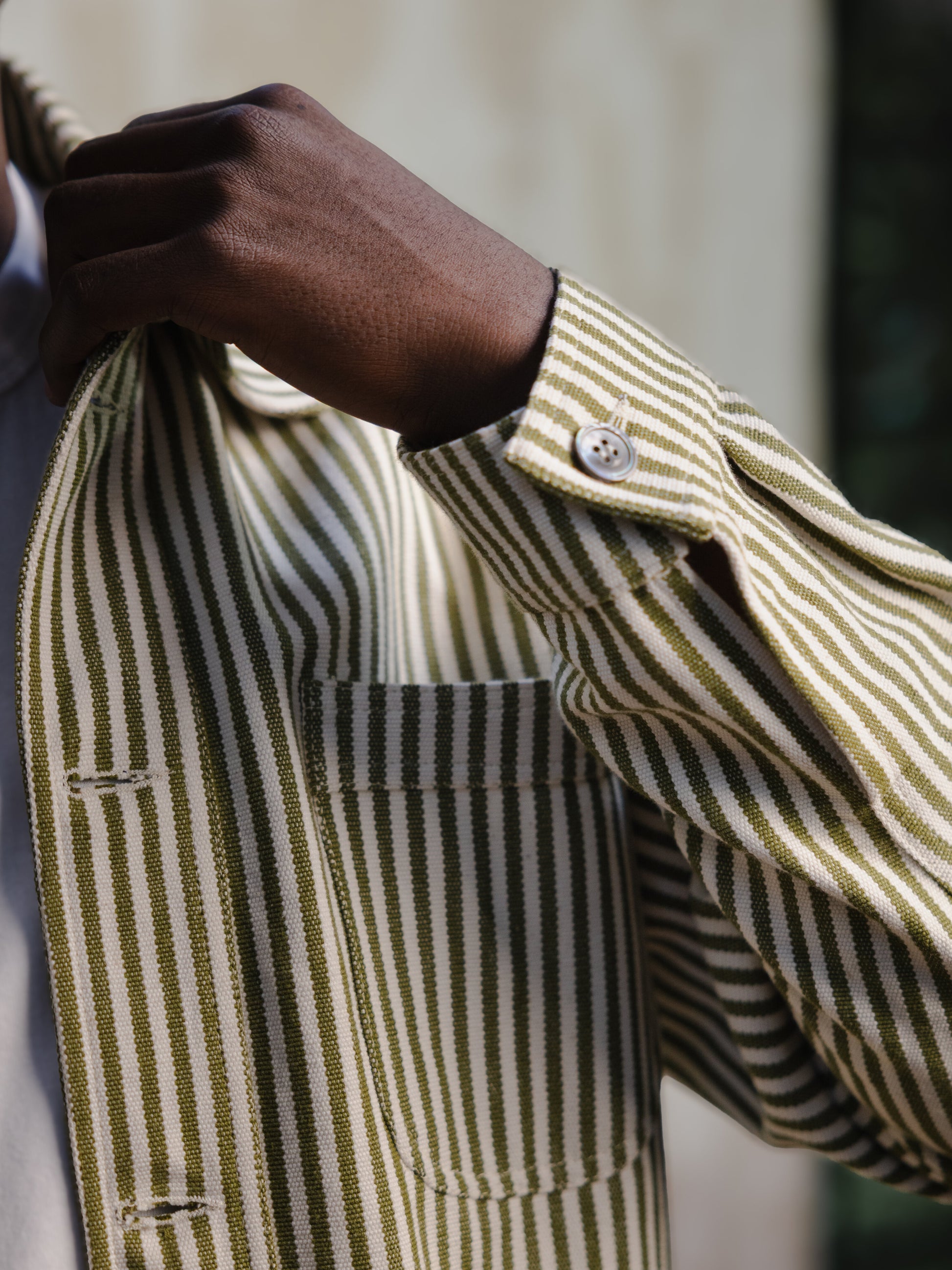 Hand Loom Striped Chore Jacket