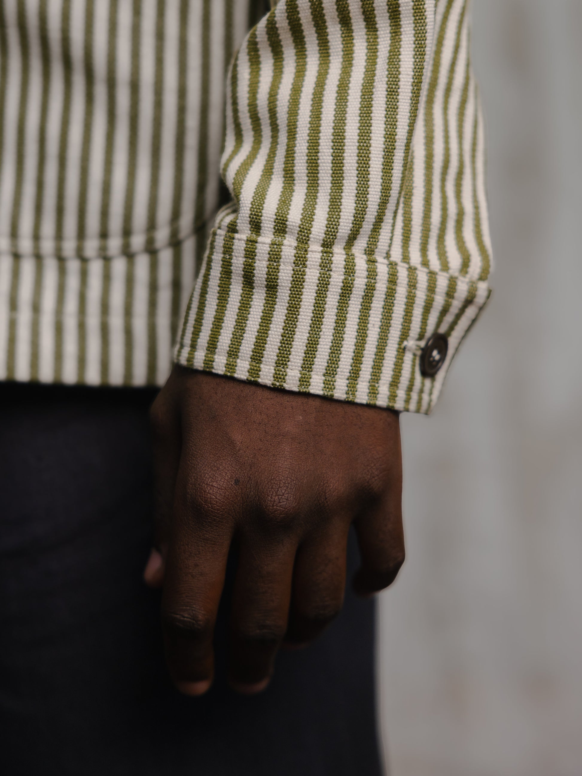 Hand Loom Striped Chore Jacket