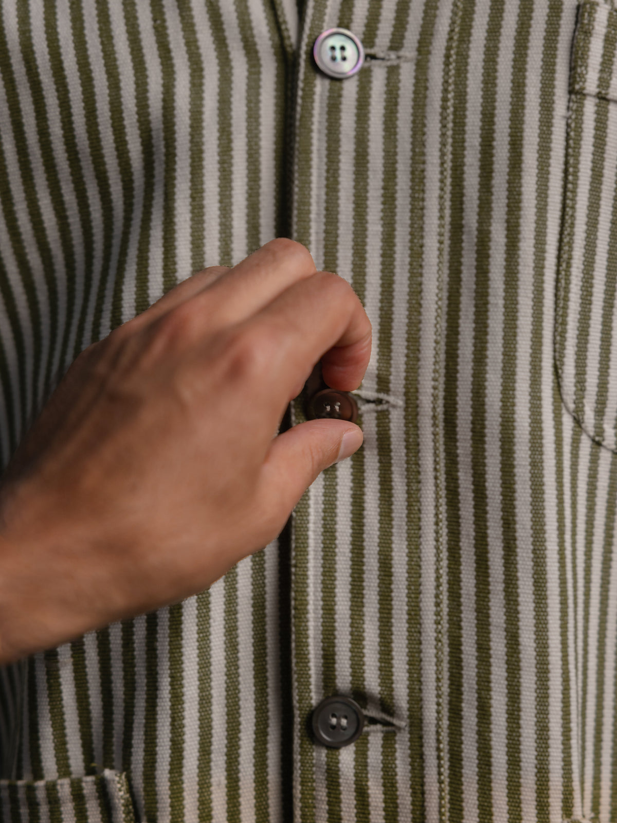 Hand Loom Striped Chore Jacket