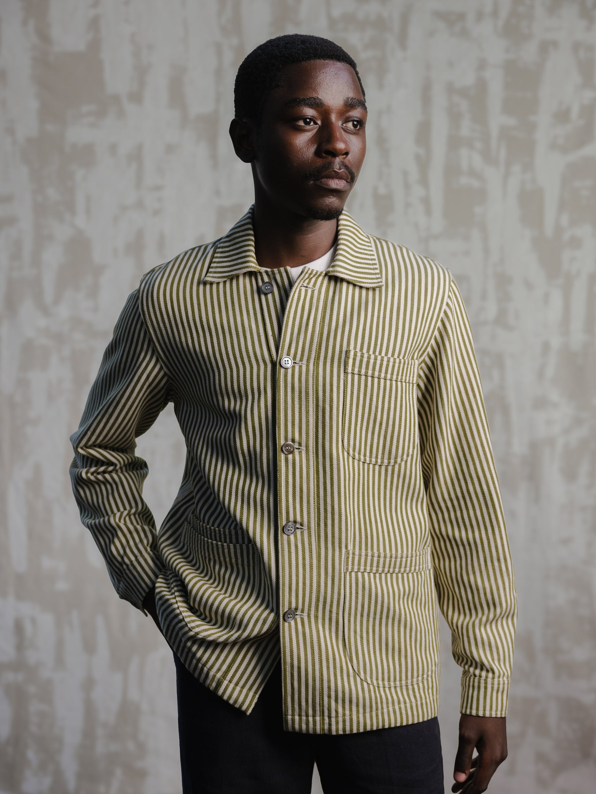 Hand Loom Striped Chore Jacket