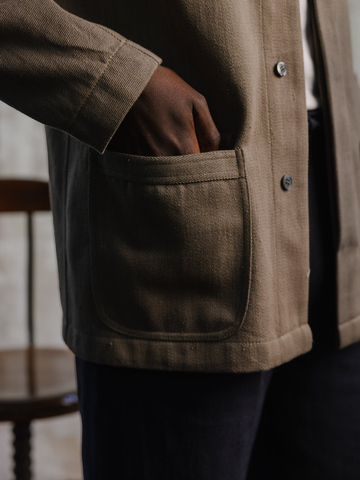 Olive Modified Khadi Field Jacket