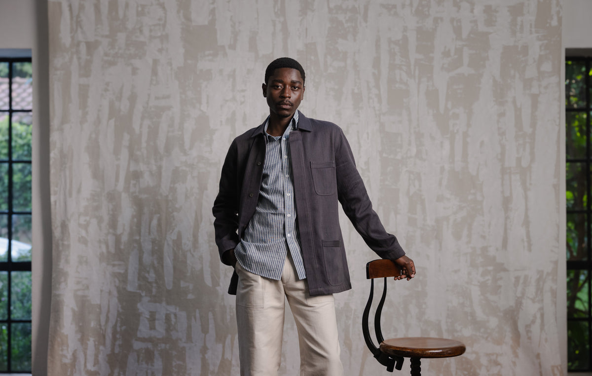 Charcoal Modified Khadi Field Jacket